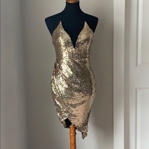 KYRRA Bodycon gold dress size M